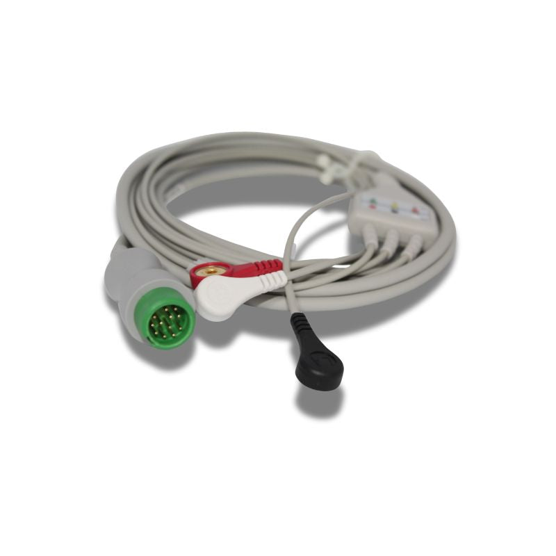 Direct-connecting ECG cable with Creative MEdical advance 120-compatible clip-on type